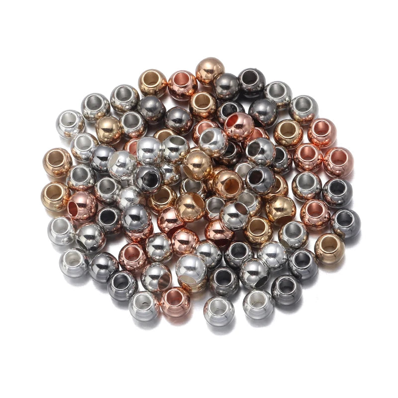 20/50/100pcs Big Hole Beads Loose Spaced Beads For Women Christmas Gift Jewelry Making DIY Charms Bracelet Accessories Wholesale