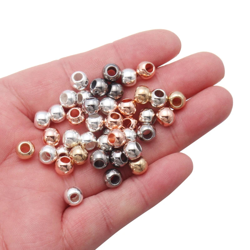 20/50/100pcs Big Hole Beads Loose Spaced Beads For Women Christmas Gift Jewelry Making DIY Charms Bracelet Accessories Wholesale