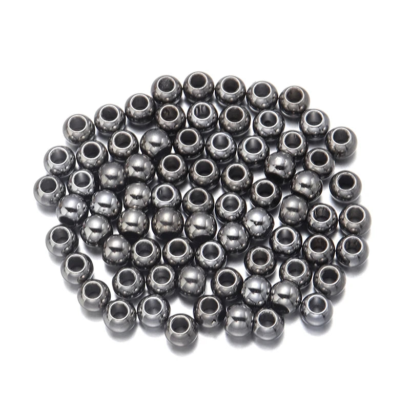 20/50/100pcs Big Hole Beads Loose Spaced Beads For Women Christmas Gift Jewelry Making DIY Charms Bracelet Accessories Wholesale