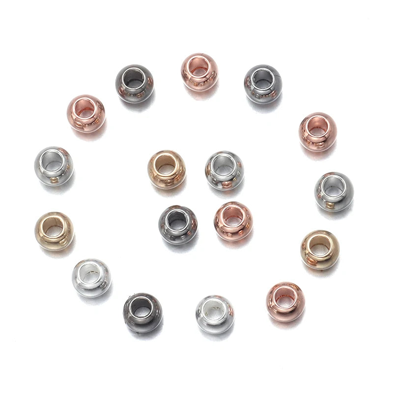 20/50/100pcs Big Hole Beads Loose Spaced Beads For Women Christmas Gift Jewelry Making DIY Charms Bracelet Accessories Wholesale