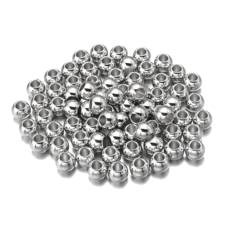 20/50/100pcs Big Hole Beads Loose Spaced Beads For Women Christmas Gift Jewelry Making DIY Charms Bracelet Accessories Wholesale